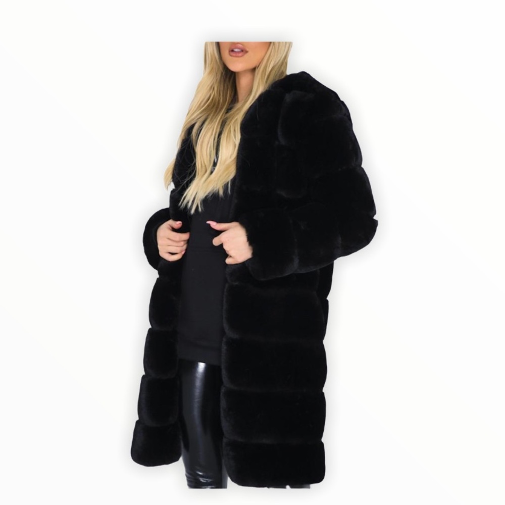 Black Faux Fur Coat